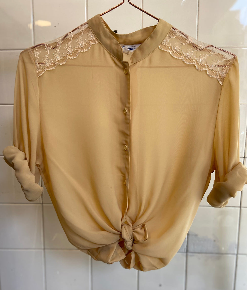 Vintage Vintage bluser S Vintagebluse - Sommerfugl, str S