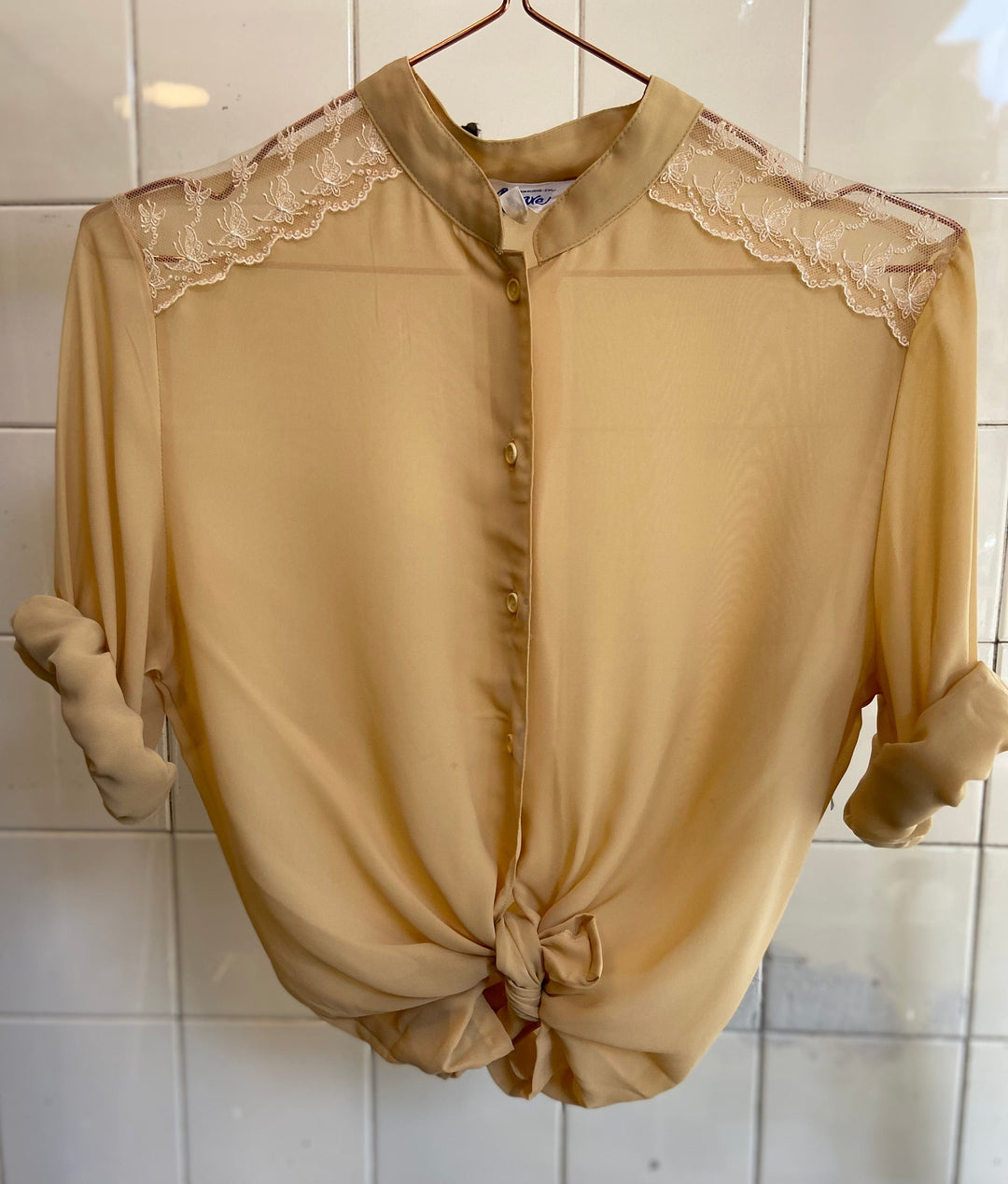 Vintage Vintage bluser S Vintagebluse - Sommerfugl, str S