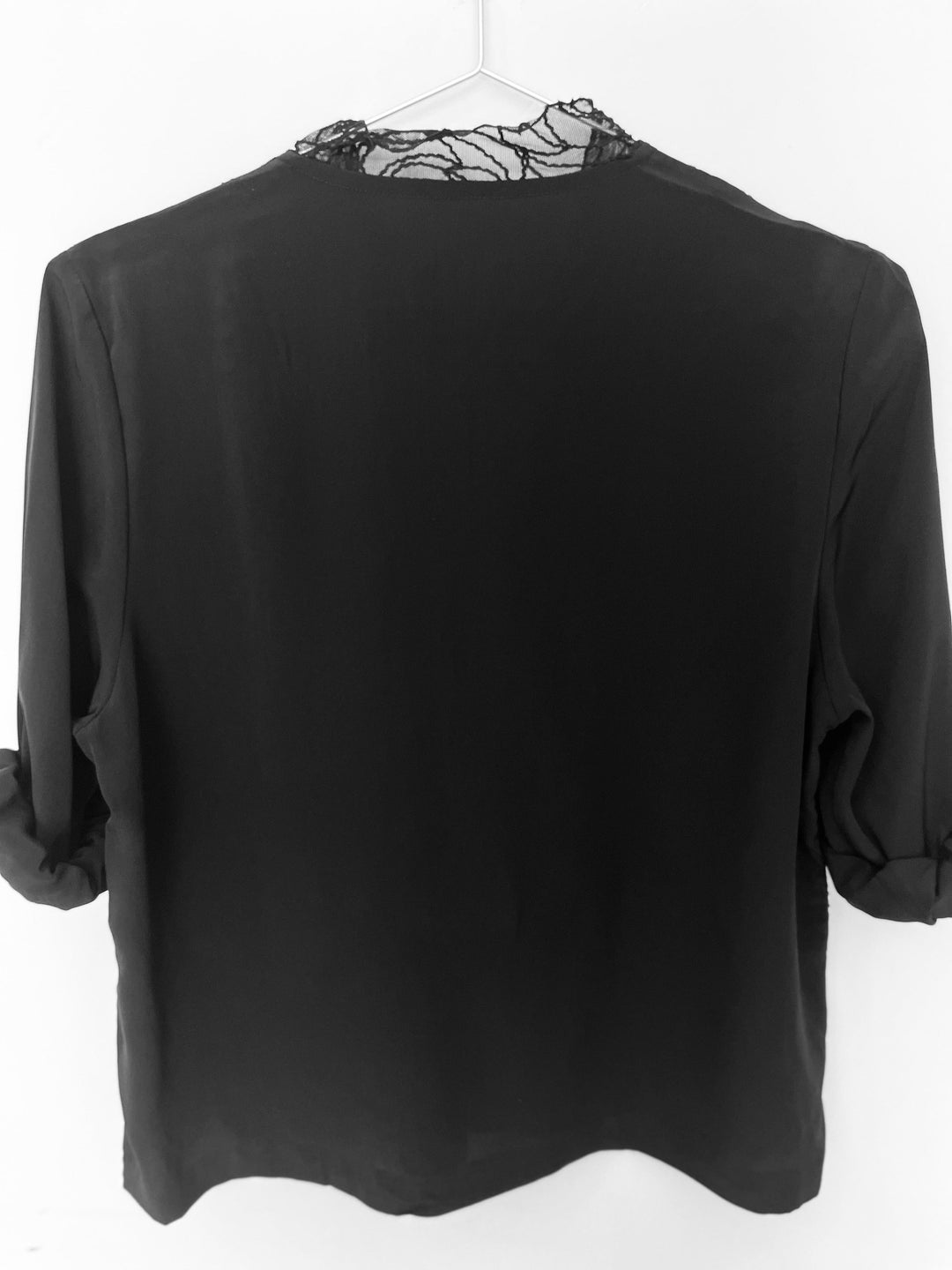 Vintage Vintage bluser S Vintagebluse -  Sorte roser, str S