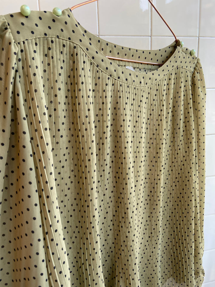 Vintage Vintage bluser L Vintagebluse - Stretchy dots, str L