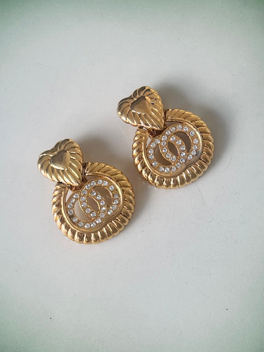 Vintage Vintage Øredobber Vintage øredobber - Hjerter og strass
