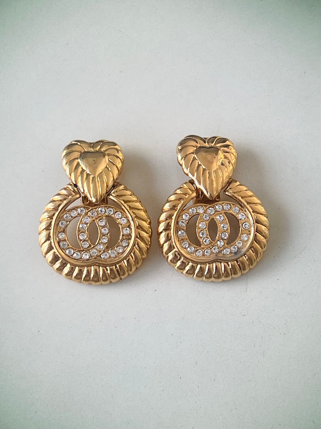 Vintage Vintage Øredobber Vintage øredobber - Hjerter og strass