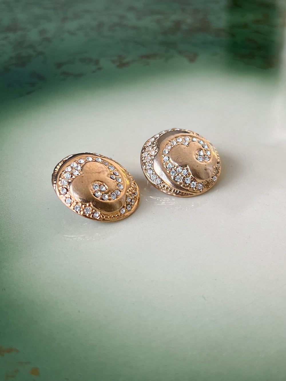 Vintage Vintage Øredobber Vintage øredobber - runde med strass