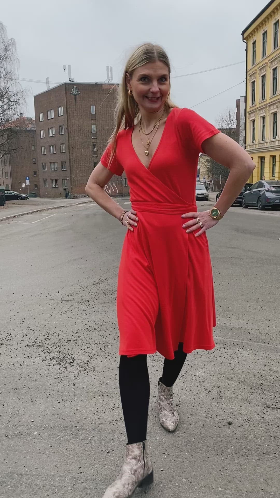 Wrap me dress - high risk red