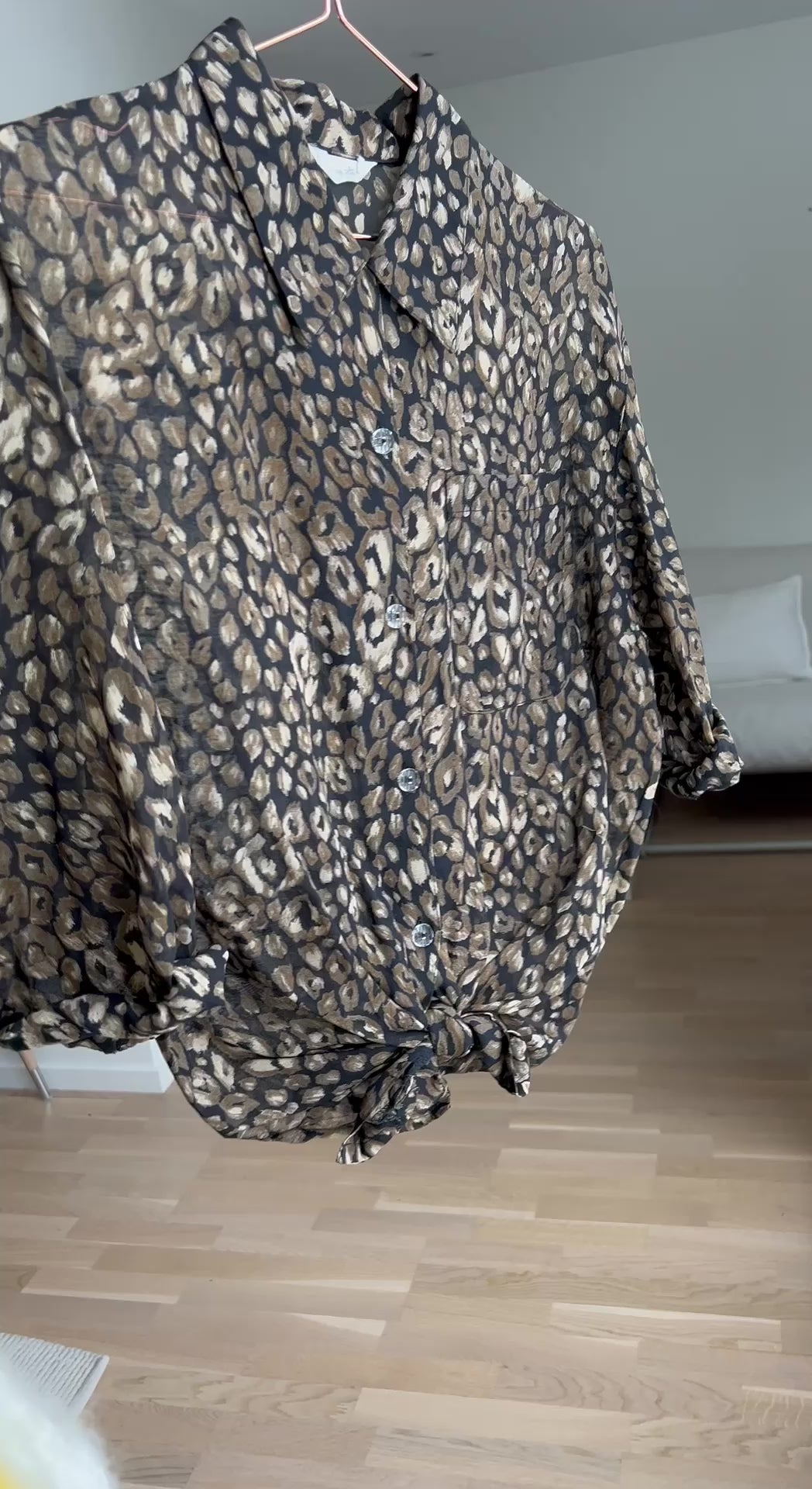 Vintagebluse - Leopardnatt, str XS