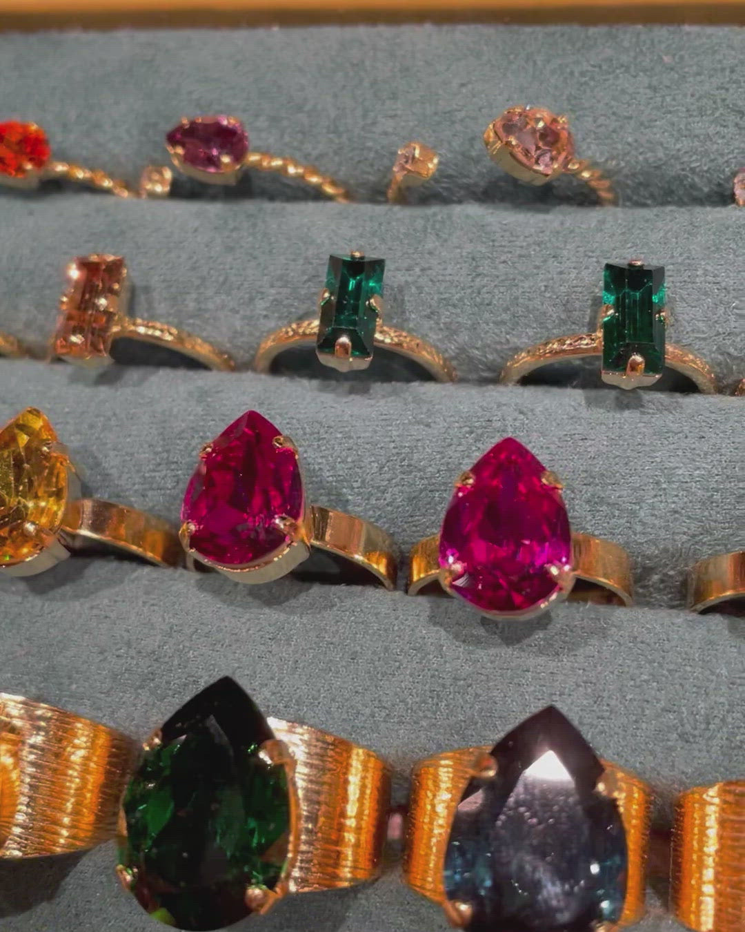 Mini drop ring - fuchsia