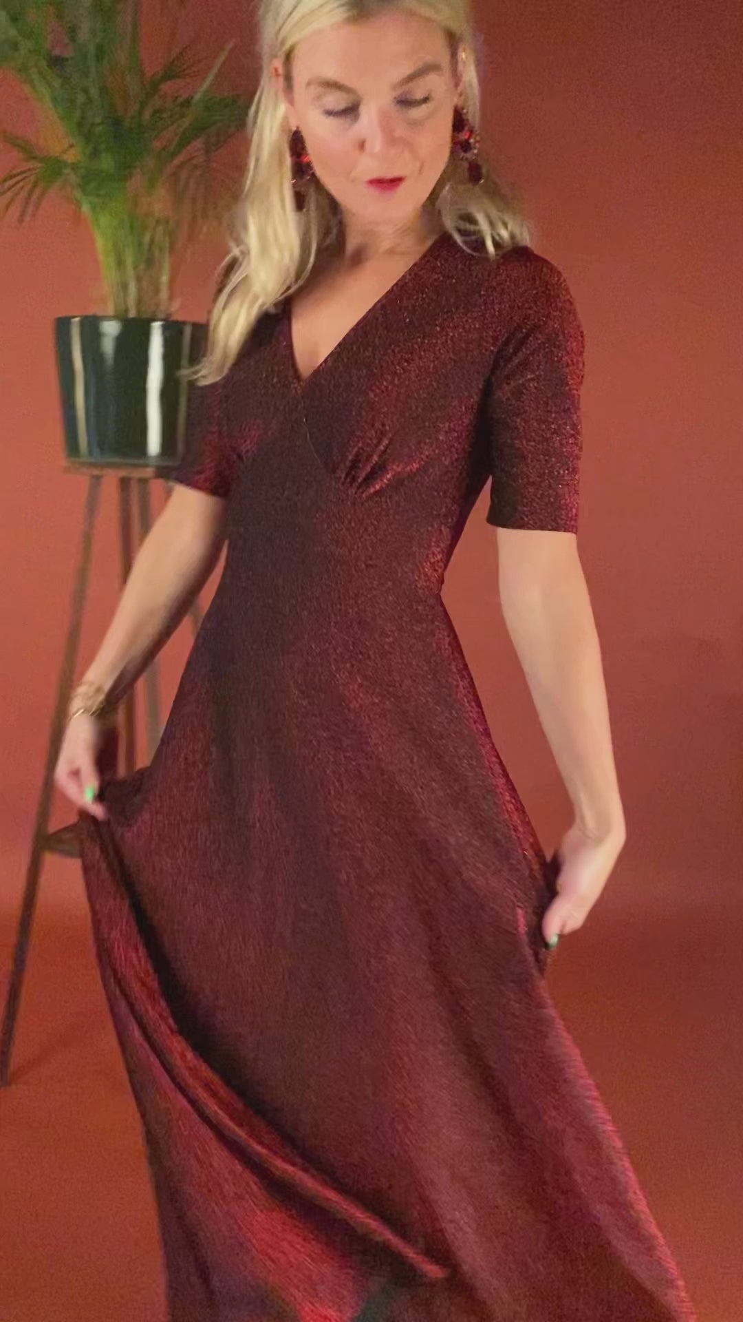 Diana Dress - red glitter