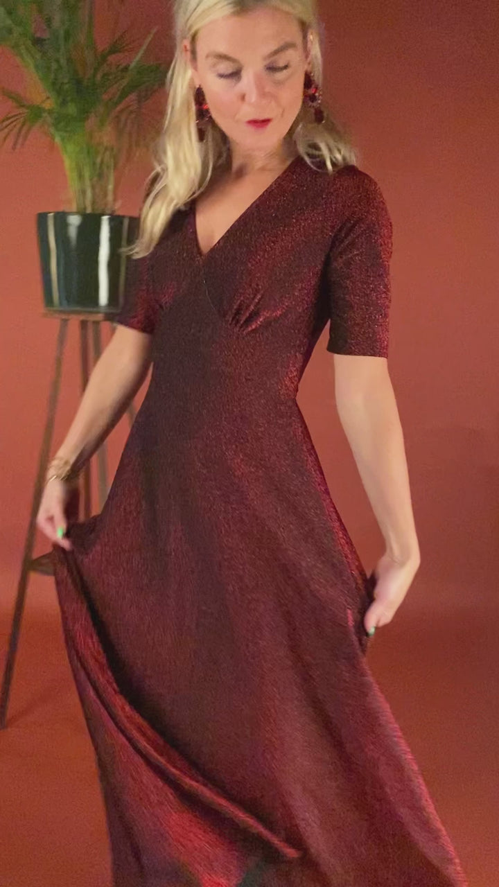 Diana Dress - red glitter