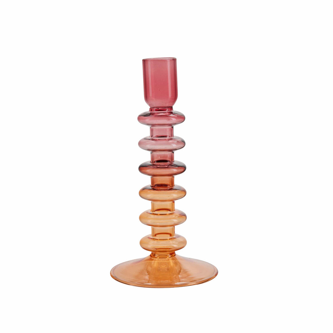 Bahne Lysestake Lysestake glass - amber and cherry