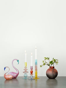 Bahne Lysestake Lysestake glass - blue, red and pink