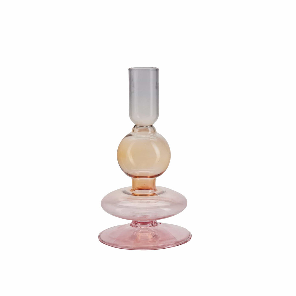 Bahne Lysestake Lysestake glass - pink, amber and grey