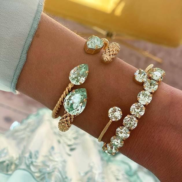 Caroline Svedbom armbånd Mini drop bracelet - chrysolite