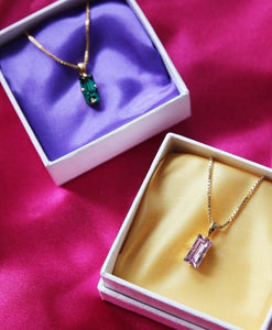 Caroline Svedbom halskjeder Baguette necklace - violet