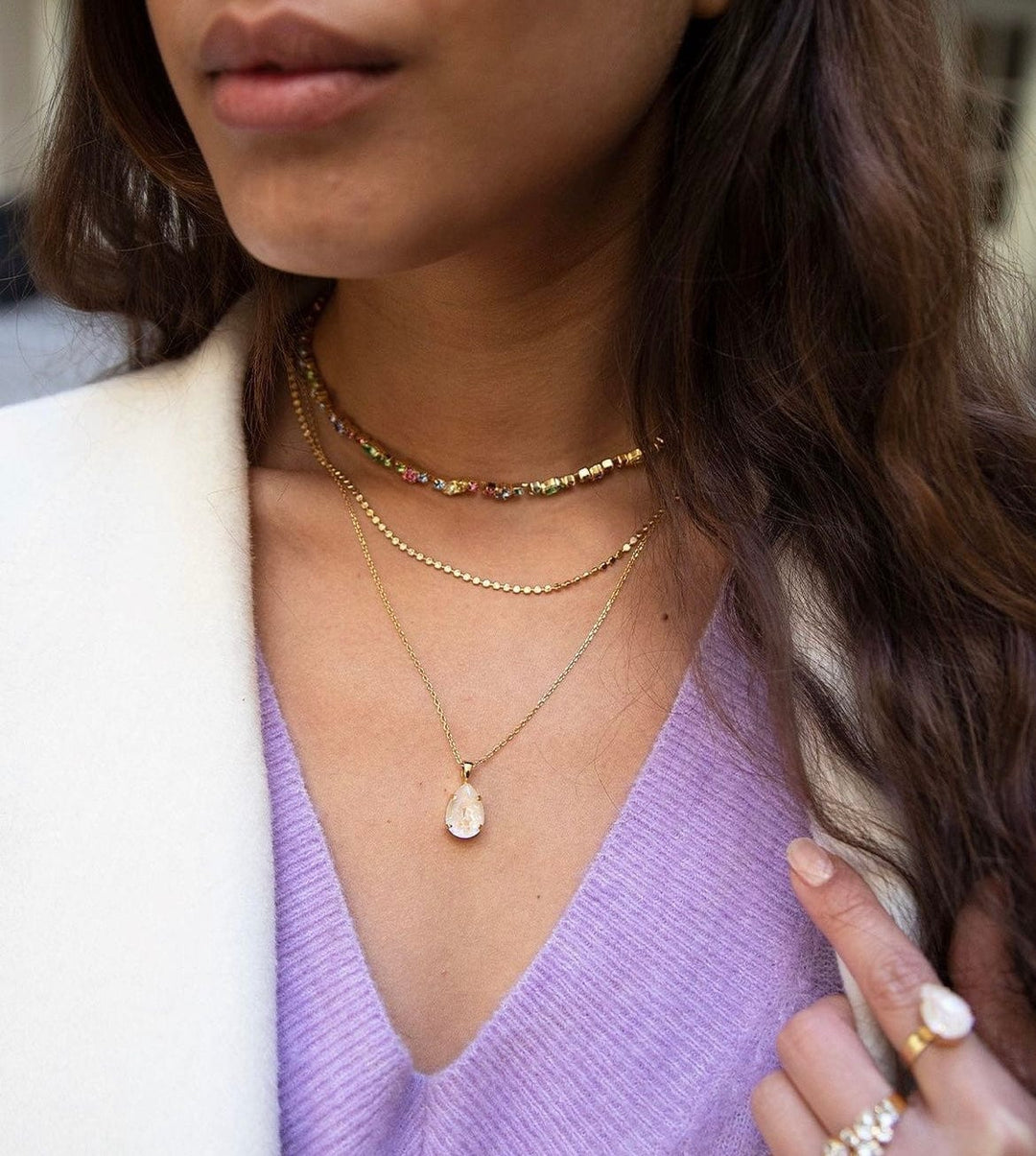 Caroline Svedbom halskjeder Mini drop necklace - chrysolite