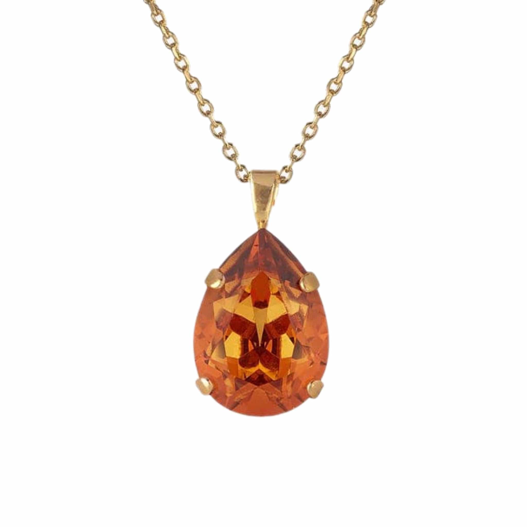Caroline Svedbom halskjeder Mini drop necklace - light amber