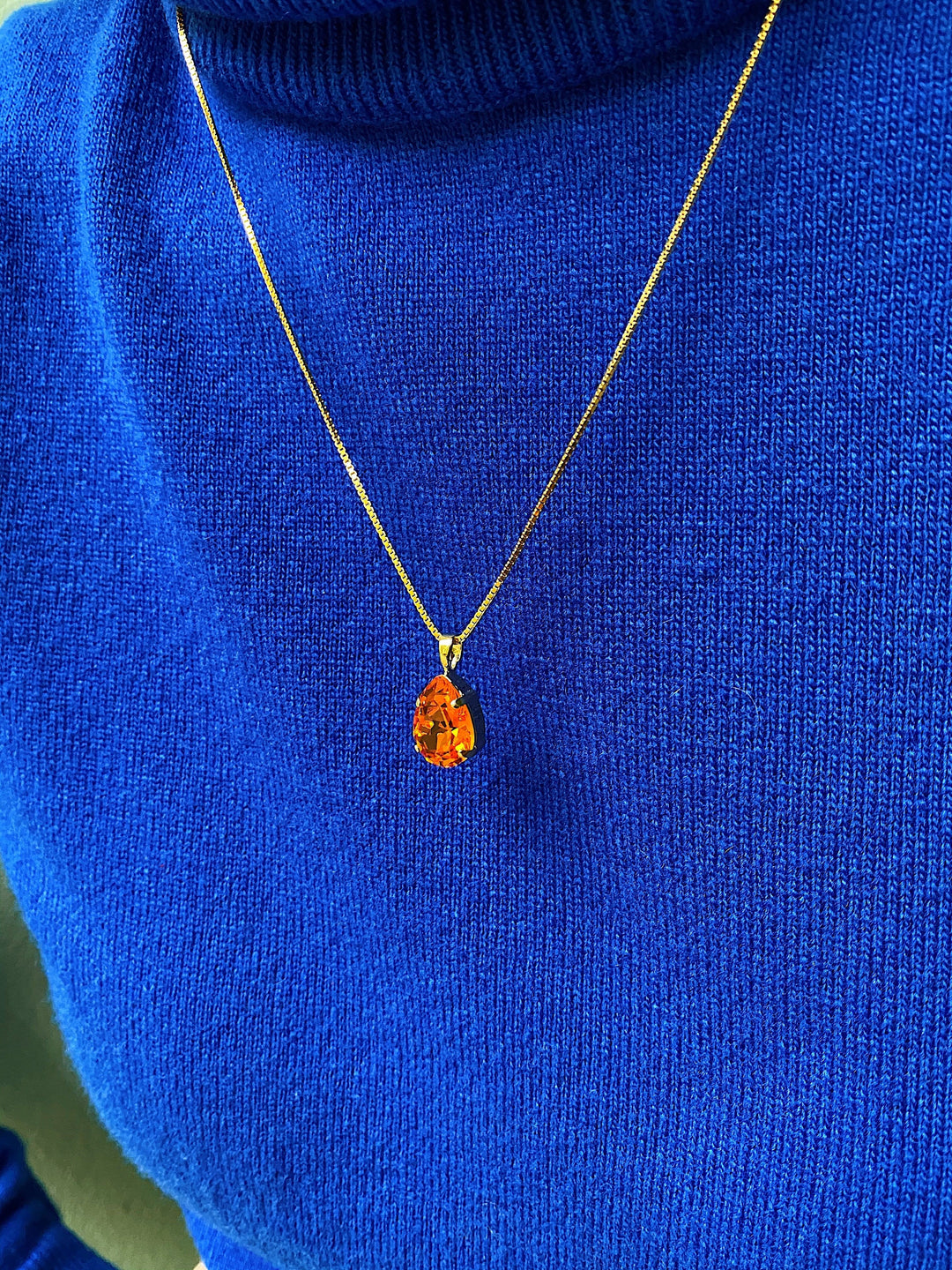 Caroline Svedbom halskjeder Mini Drop necklace - tangerine