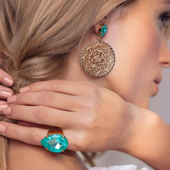 Caroline Svedbom øredobber Alexandra earrings - aquamarine
