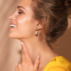Caroline Svedbom øredobber Mini Drop earrings - orange glow delite