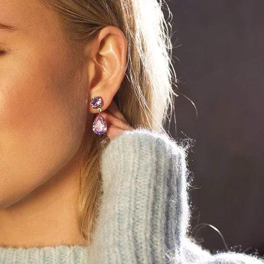 Caroline Svedbom øredobber Mini Drop earrings - violet