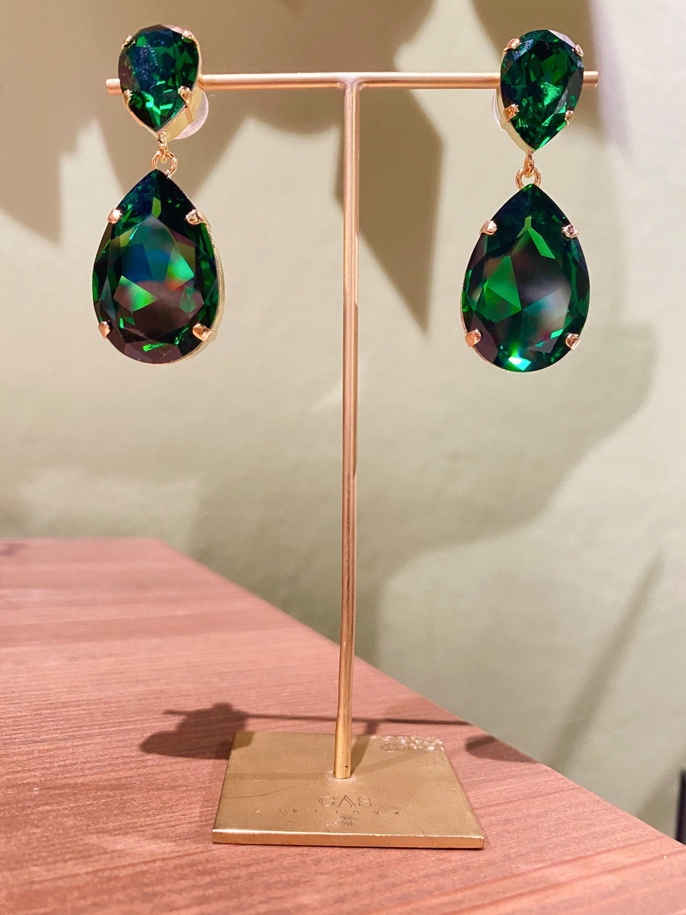 Caroline Svedbom øredobber Perfect drop earrings - dark moss green