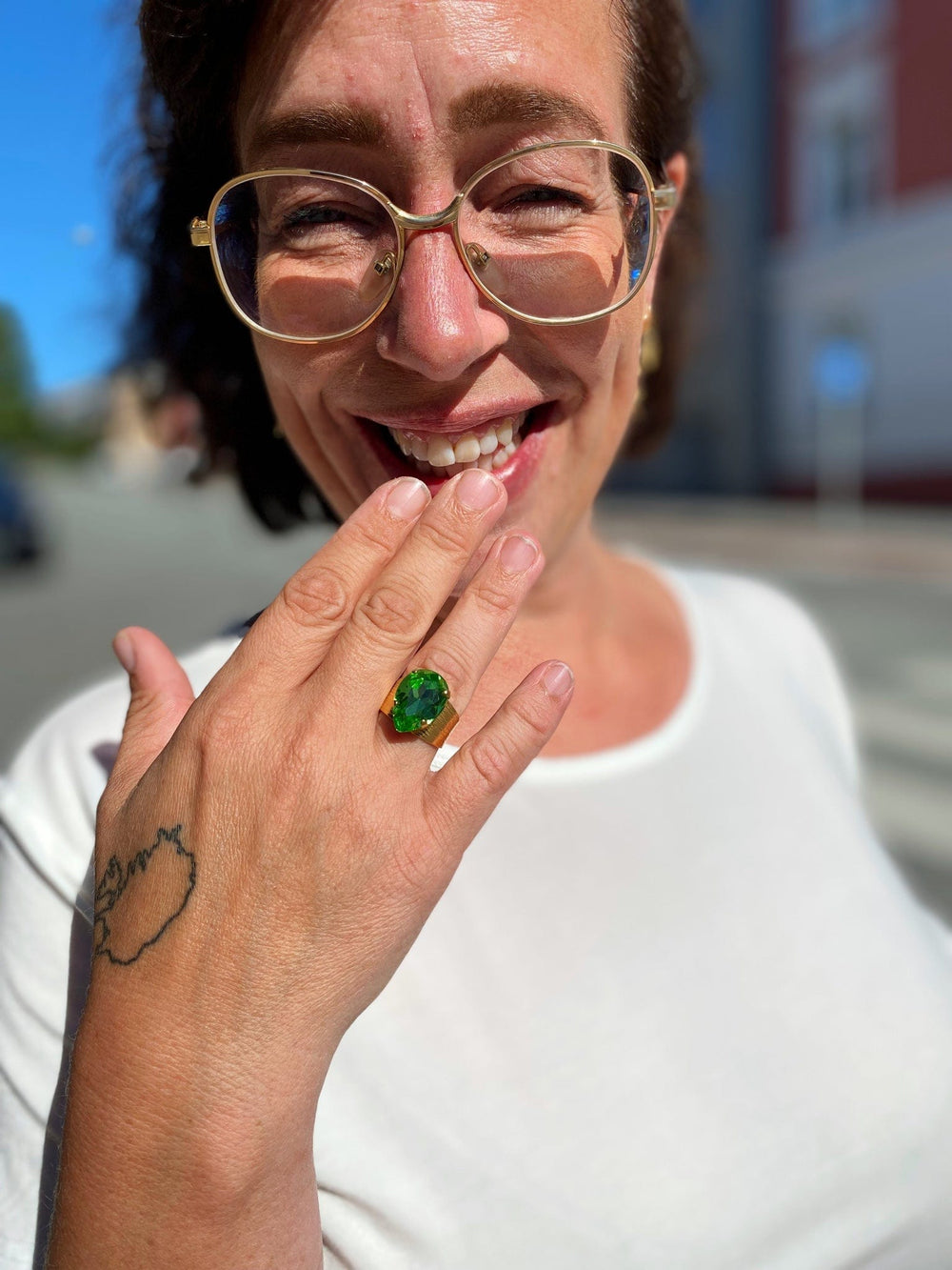 Caroline Svedbom ringer Classic drop ring - peridot