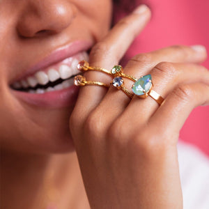 Caroline Svedbom ringer Mini drop ring - tangerine