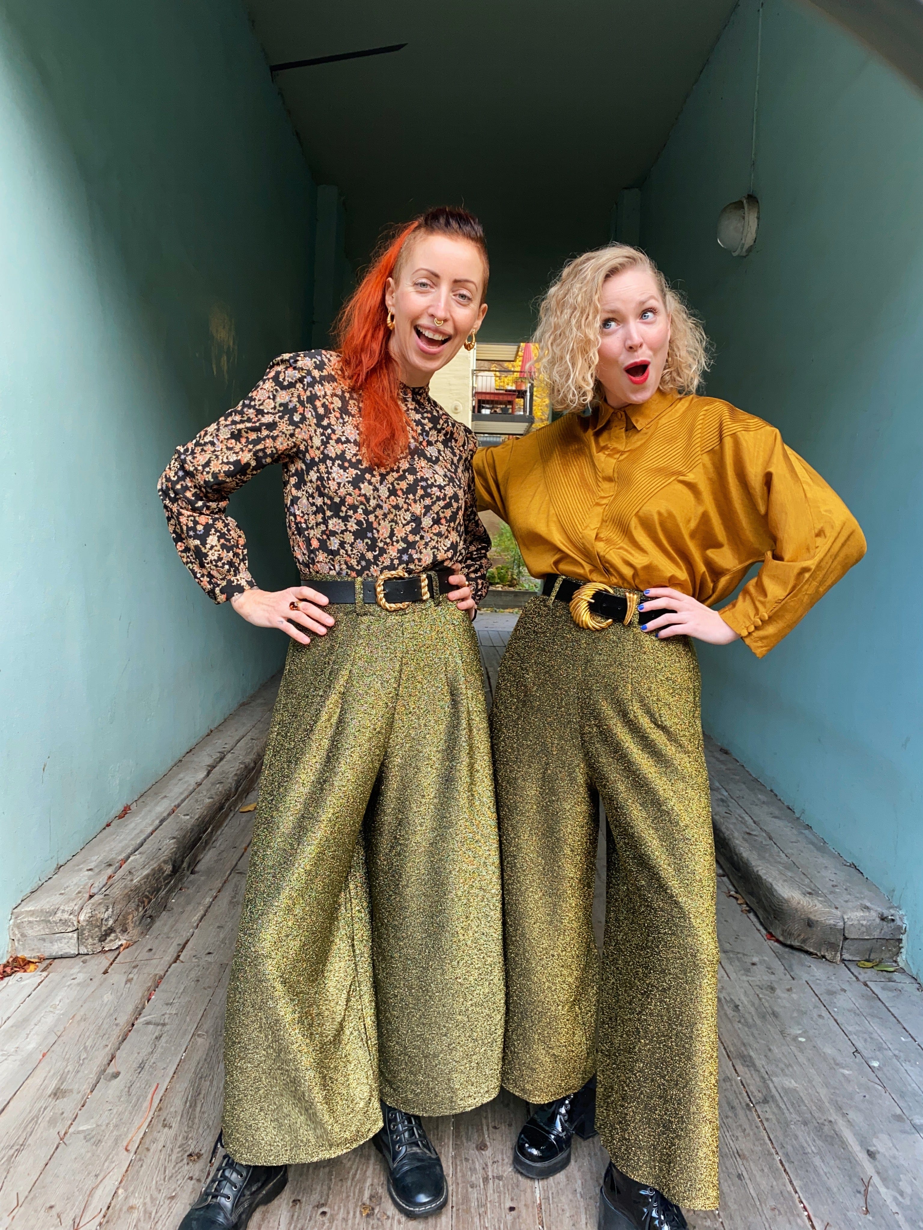 Dianas Vintage bukser Cool Culottes lurex - gold glitter