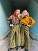 Last inn bildet i Galleri-visningsprogrammet, Dianas Vintage bukser Cool Culottes lurex - gold glitter
