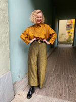 Last inn bildet i Galleri-visningsprogrammet, Dianas Vintage bukser Cool Culottes lurex - gold glitter
