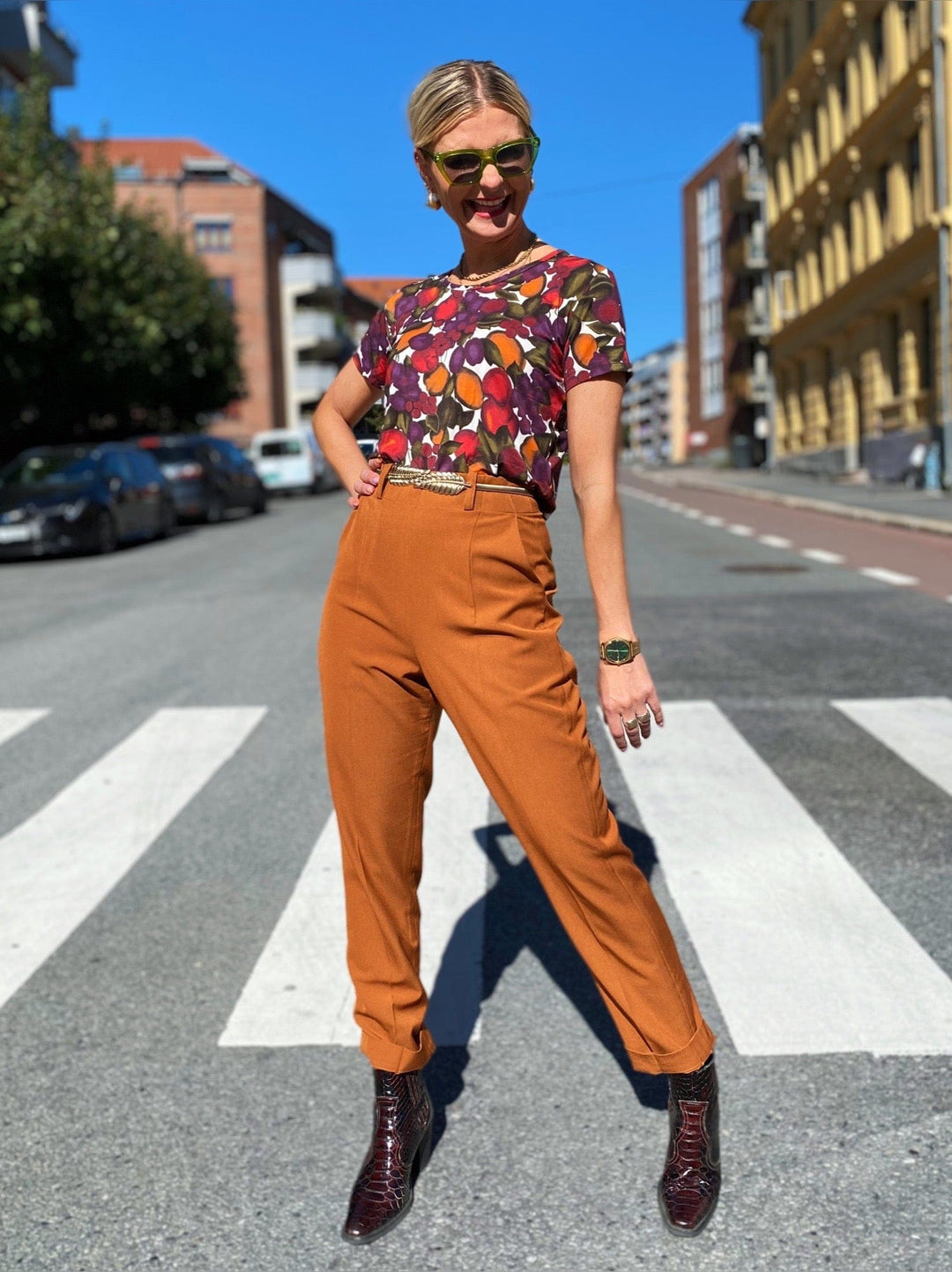 Dianas Vintage bukser Frida Pants twill - caramel