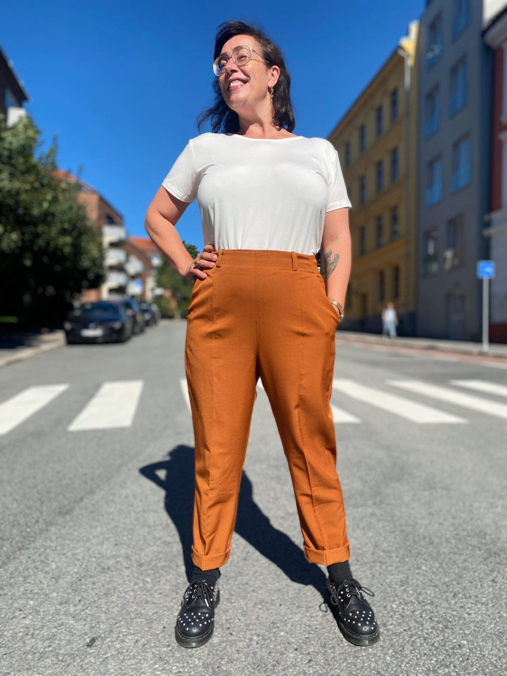 Dianas Vintage bukser Frida Pants twill - caramel