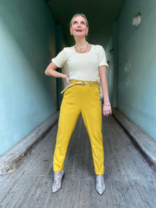 Dianas Vintage bukser Frida Pants twill - yellow