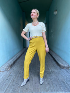Dianas Vintage bukser Frida Pants twill - yellow