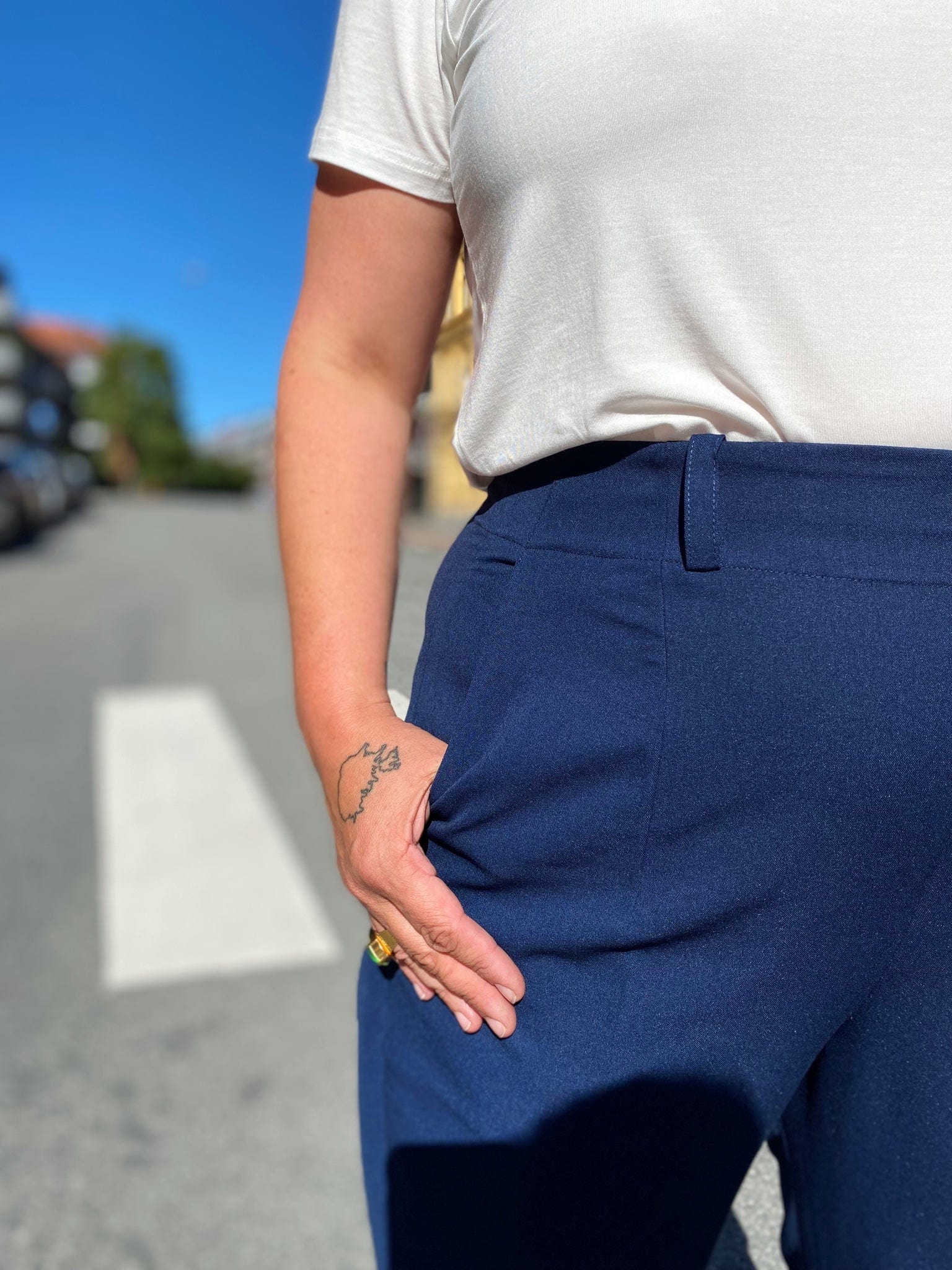 Dianas Vintage bukser Frida Pants twill - dark blue