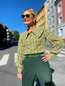 Dianas Vintage bukser Frida Pants twill - dark green