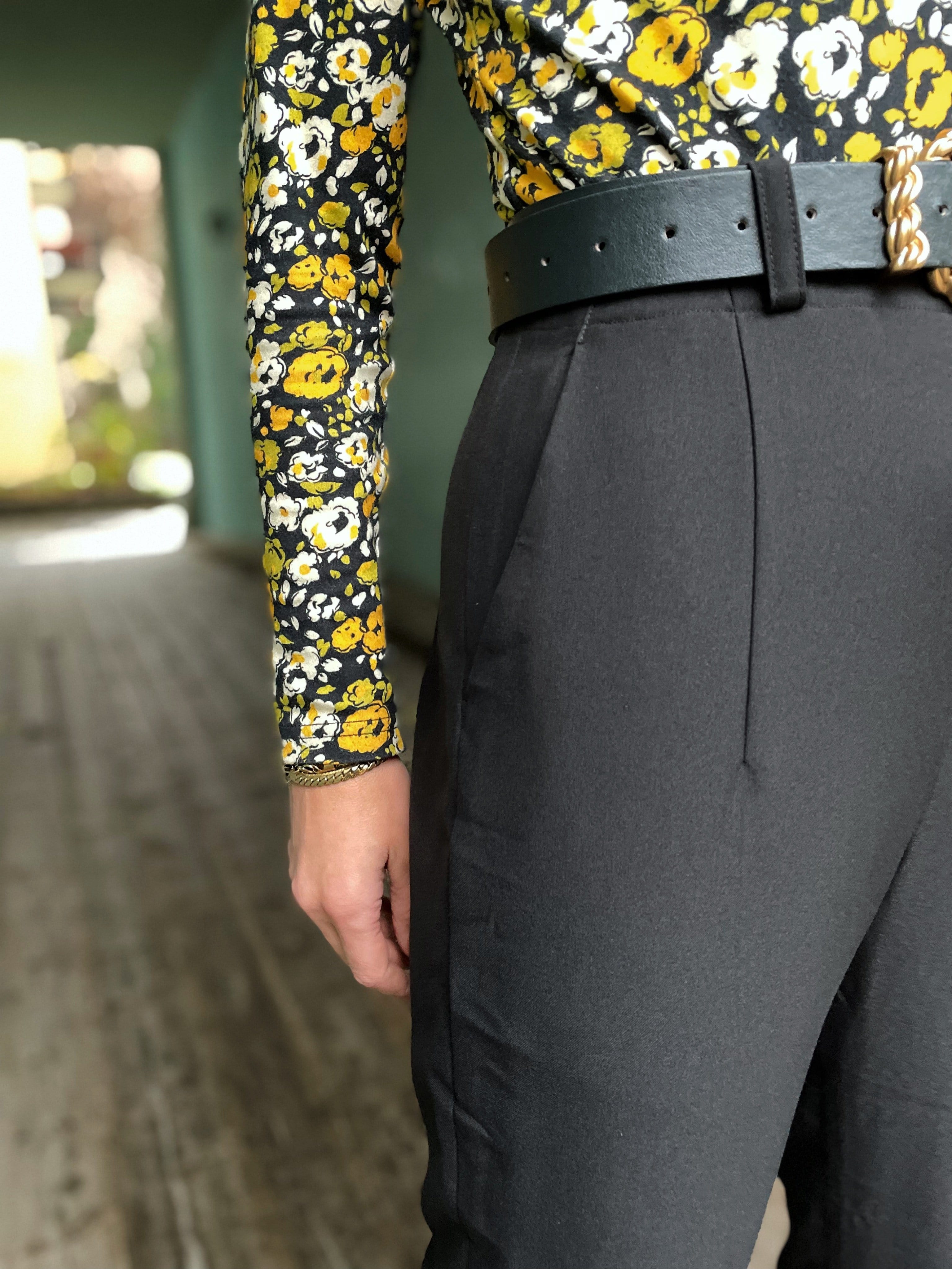 Dianas Vintage bukser Frida Pants twill - black