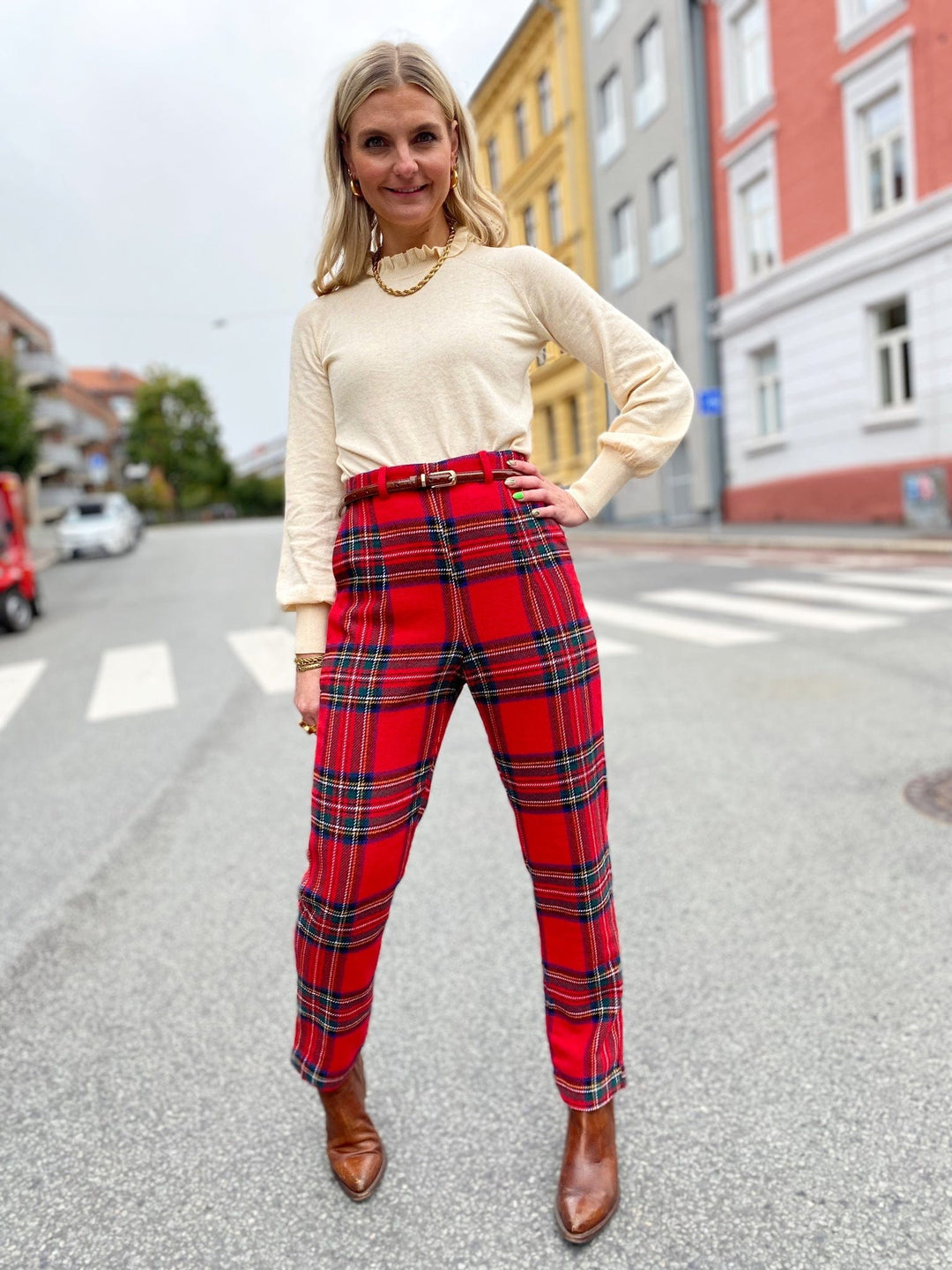 Dianas Vintage bukser Frida Pants - tartan