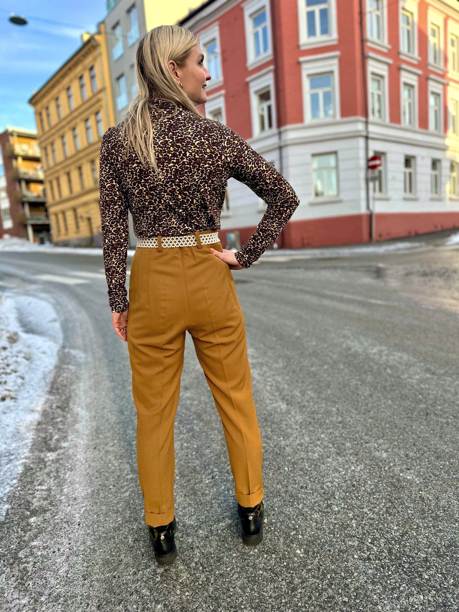 Dianas Vintage bukser Frida Pants twill - golden brown