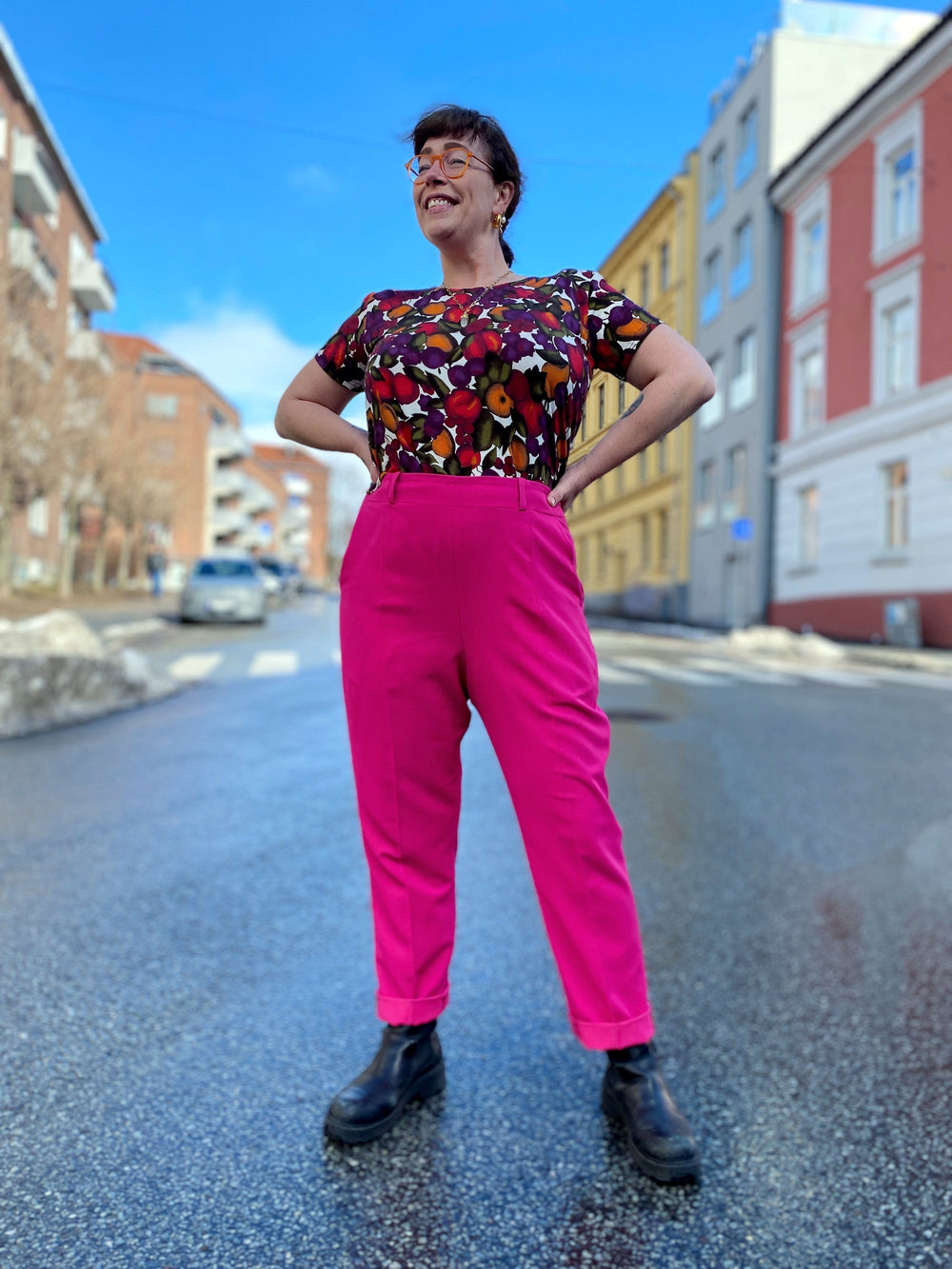 Dianas Vintage bukser Frida Pants twill - pink