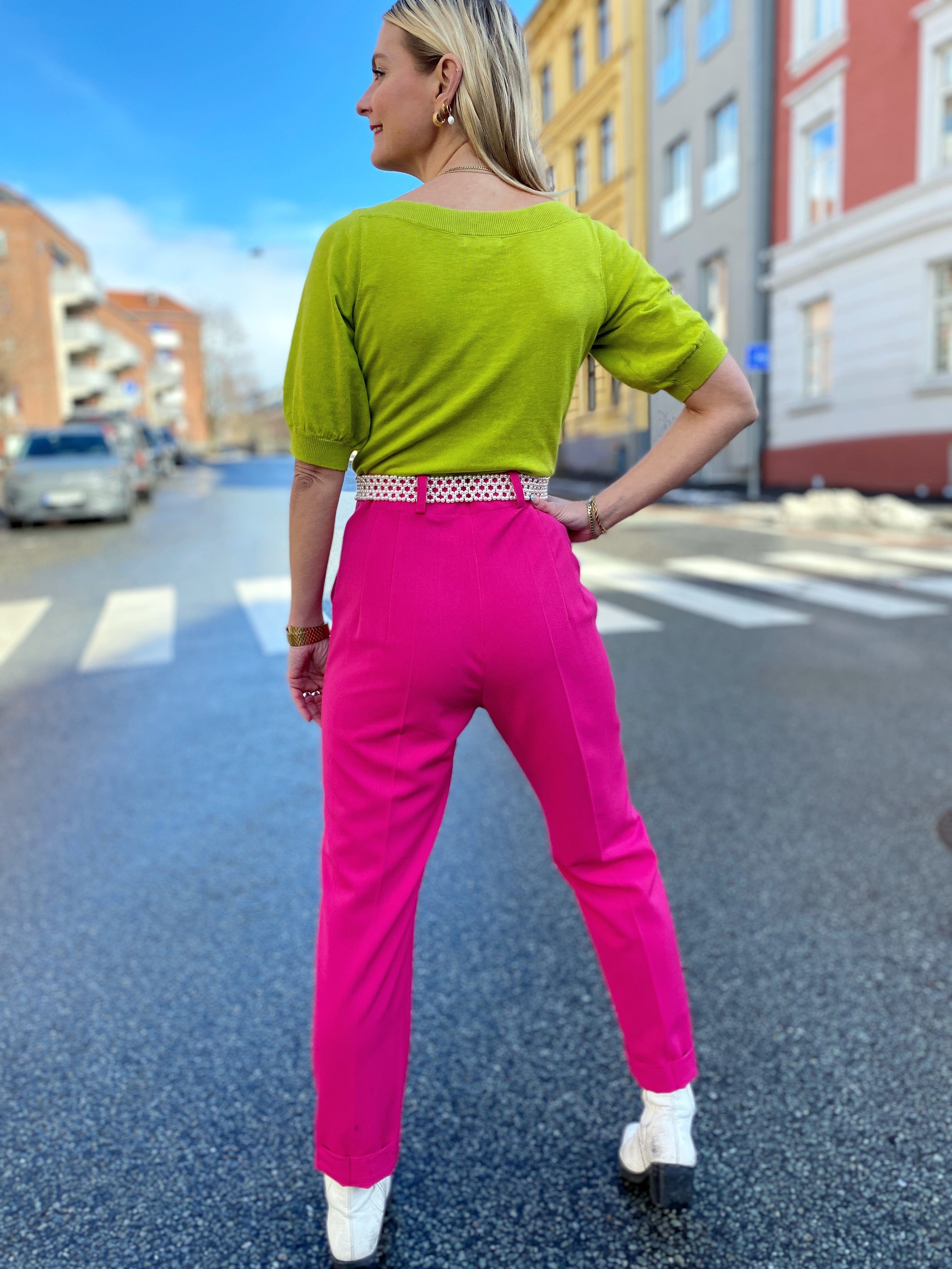 Dianas Vintage bukser Frida Pants twill - pink