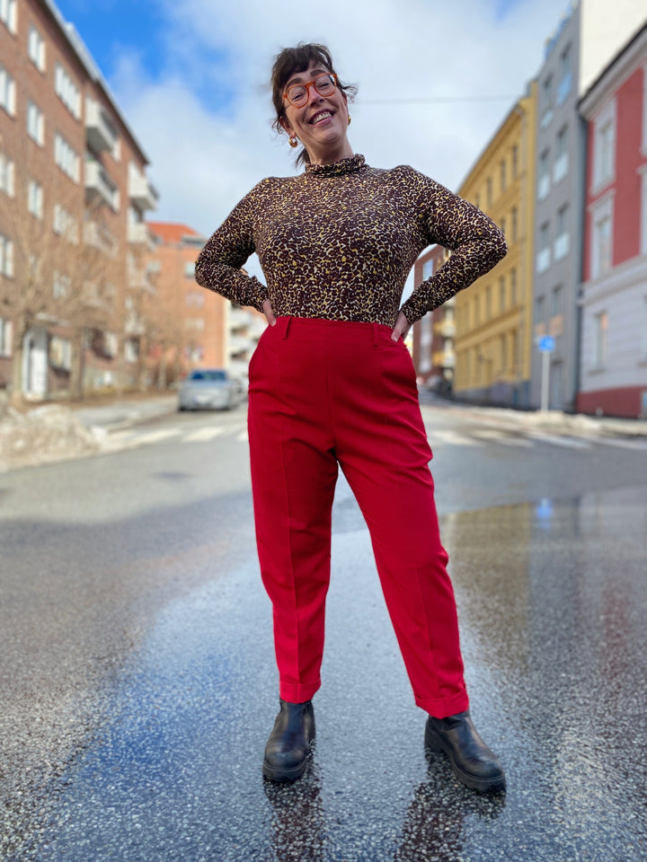 Dianas Vintage bukser Frida Pants twill - red