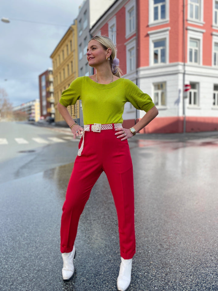 Dianas Vintage bukser Frida Pants twill - red