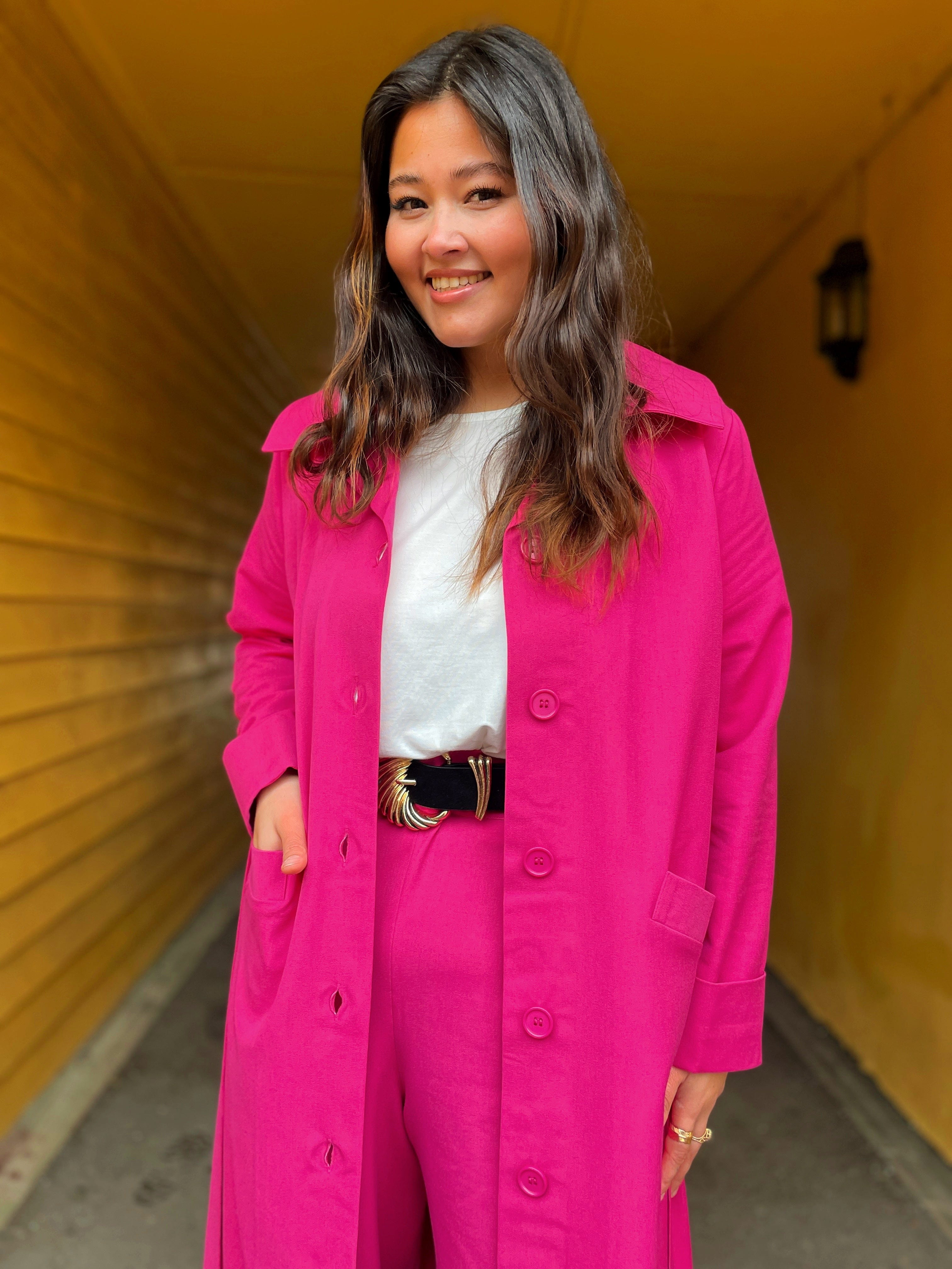 Dianas Vintage kåper Franz Coat Twill - pink