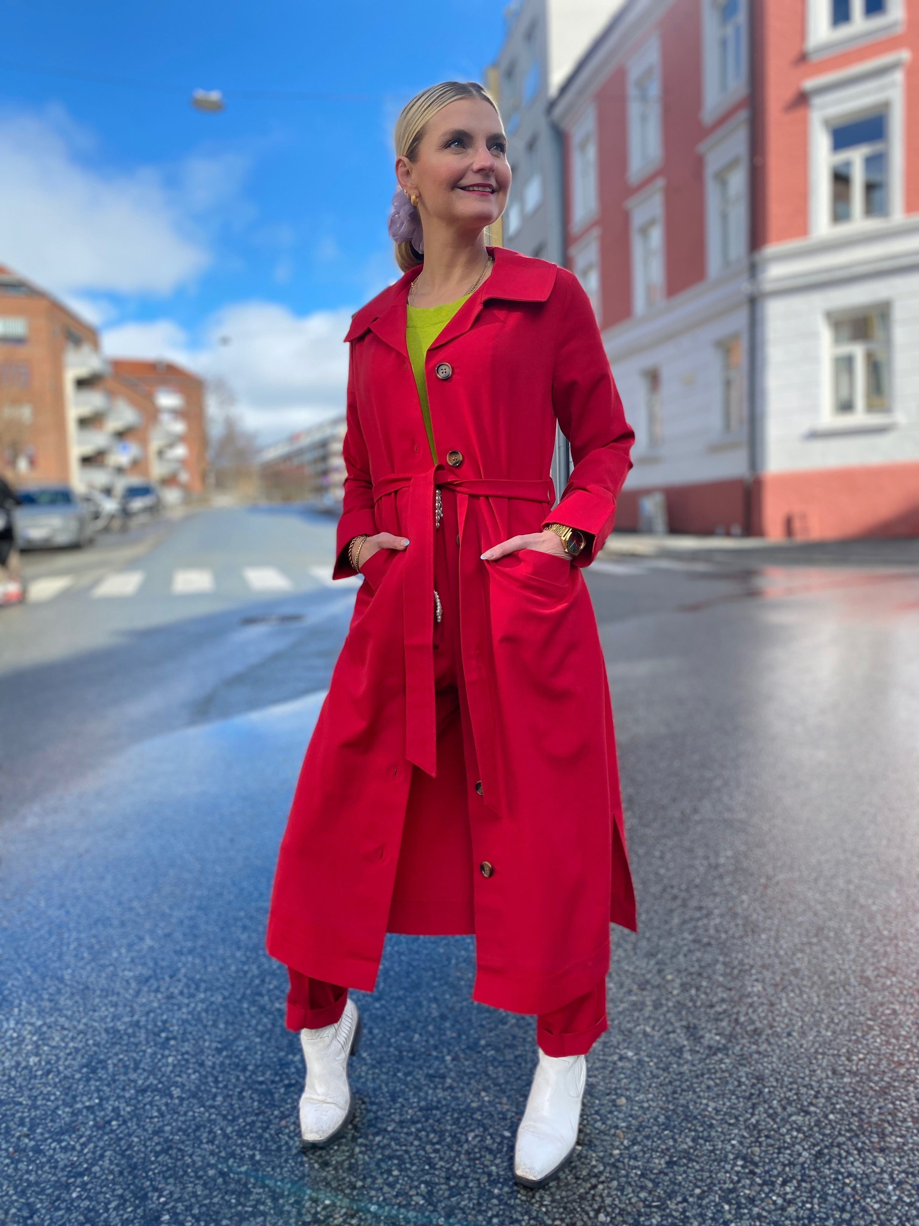 Dianas Vintage kåper Franz Coat Twill - red
