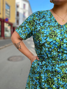 Dianas Vintage kjoler Betty Button dress - blue forest