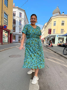 Dianas Vintage kjoler Betty Button dress - blue forest