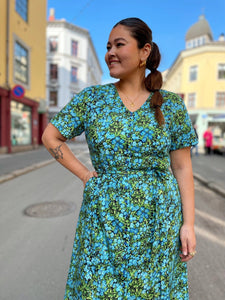 Dianas Vintage kjoler Betty Button dress - blue forest