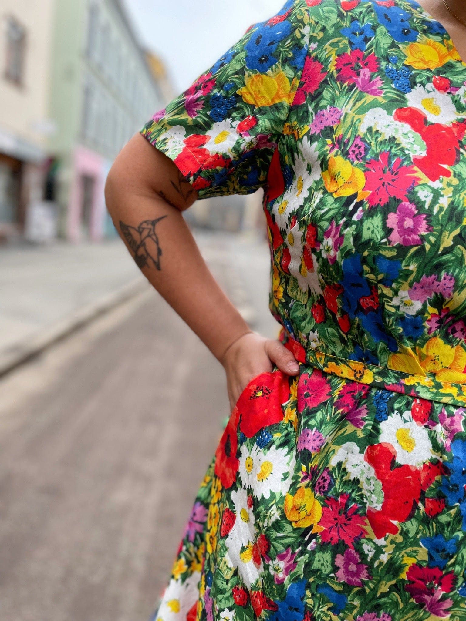 Dianas Vintage kjoler Betty Button dress - wildflowers