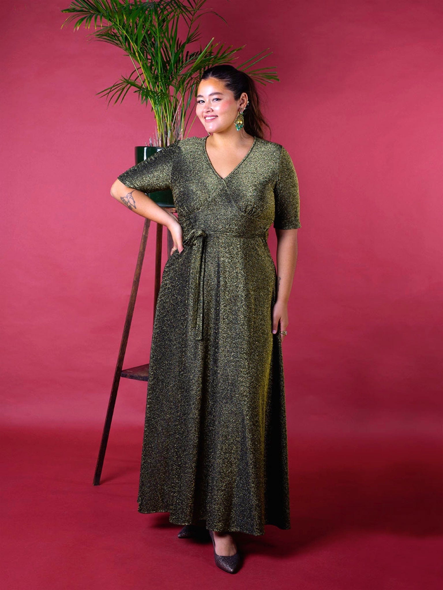 Dianas Vintage kjoler Diana Dress - gold glitter