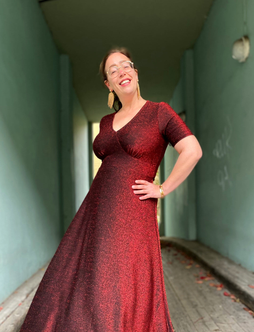 Dianas Vintage kjoler Diana dress - red glitter